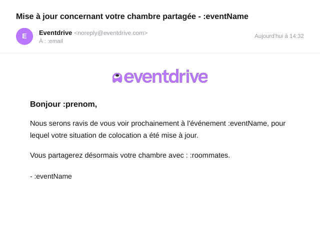 Mise à jour de chambre
