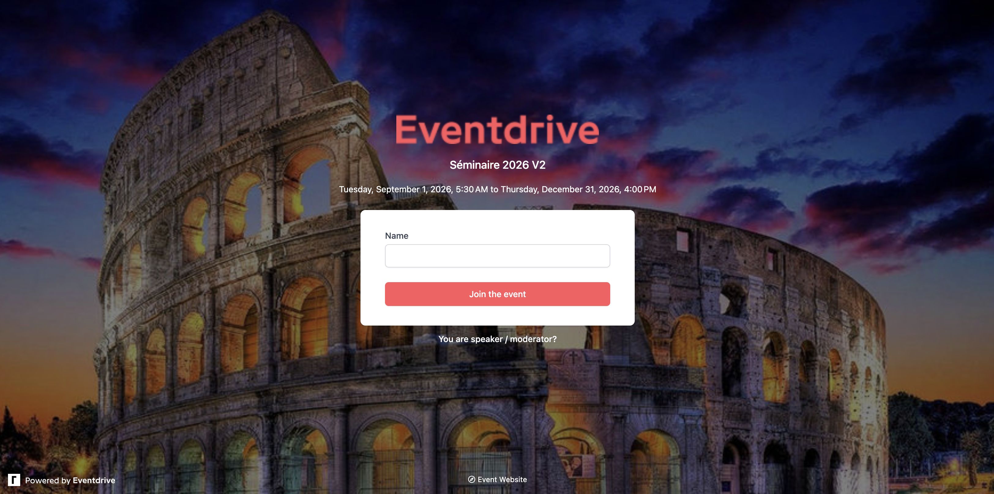 Live landing page